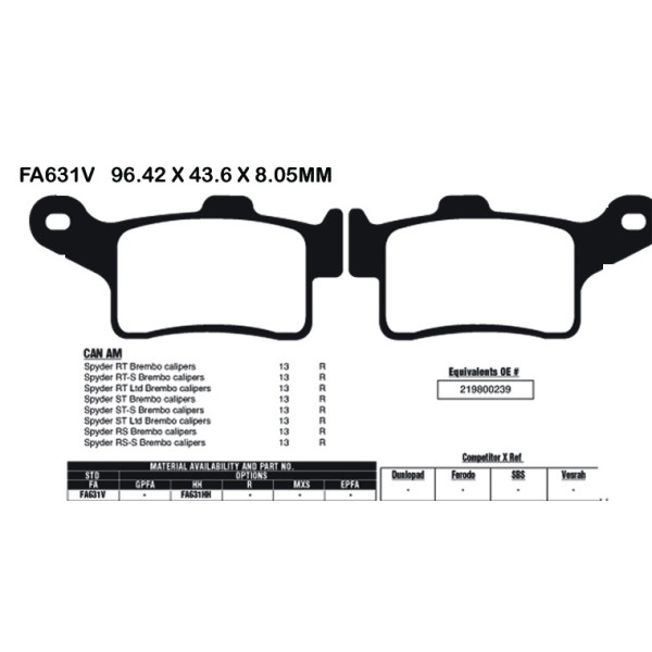 EBC EBC Brake Pads FA631V